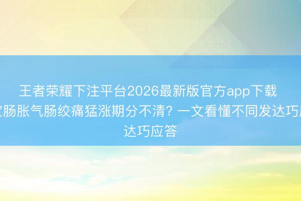 王者荣耀下注平台2026最新版官方app下载 宝宝肠胀气肠绞痛猛涨期分不清? 一文看懂不同发达巧应答