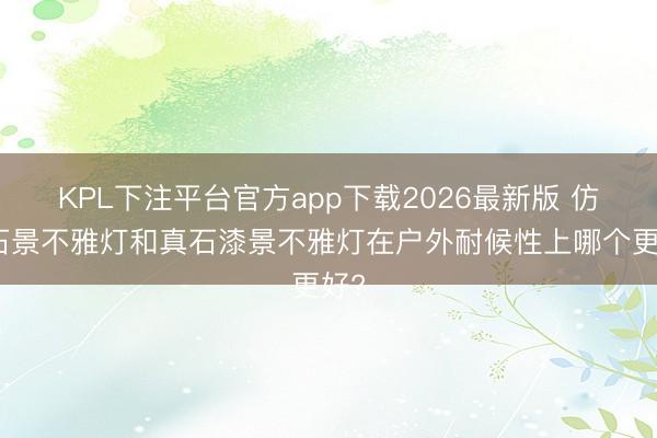 KPL下注平台官方app下载2026最新版 仿云石景不雅灯和真石漆景不雅灯在户外耐候性上哪个更好?