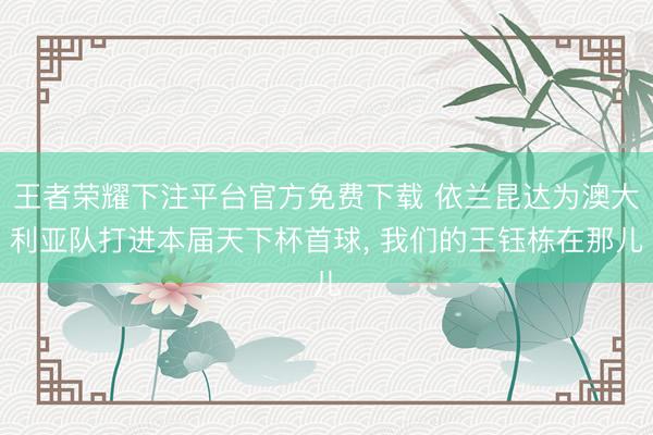 王者荣耀下注平台官方免费下载 依兰昆达为澳大利亚队打进本届天下杯首球， 我们的王钰栋在那儿