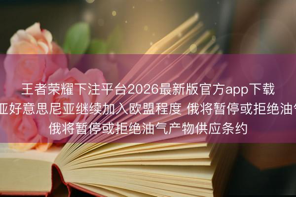 王者荣耀下注平台2026最新版官方app下载 俄社交部：若亚好意思尼亚继续加入欧盟程度 俄将暂停或拒绝油气产物供应条约